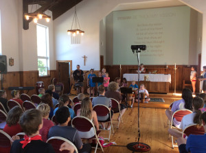 Campers Leading the Music at Morning Chapel