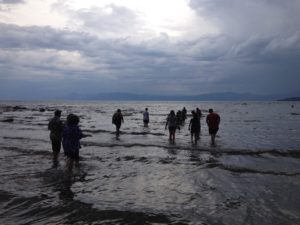 Gathering for Baptism in Lake Tahoe